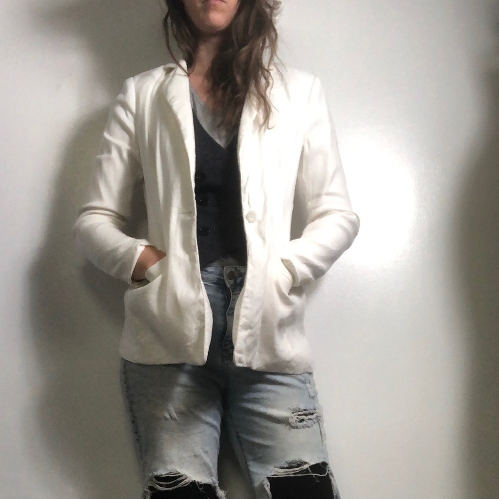 Cabi Linen White Blazer